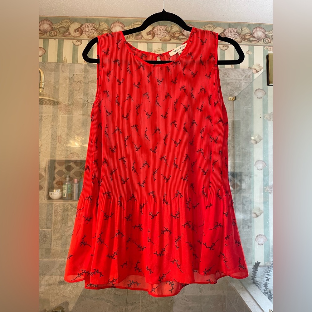 Rose + Olive Flowy Red & Blue Floral Tank